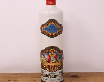 Vintage 1978 Bouteille de vin en grès Melkmeister Liebfraumilch avec étiquette