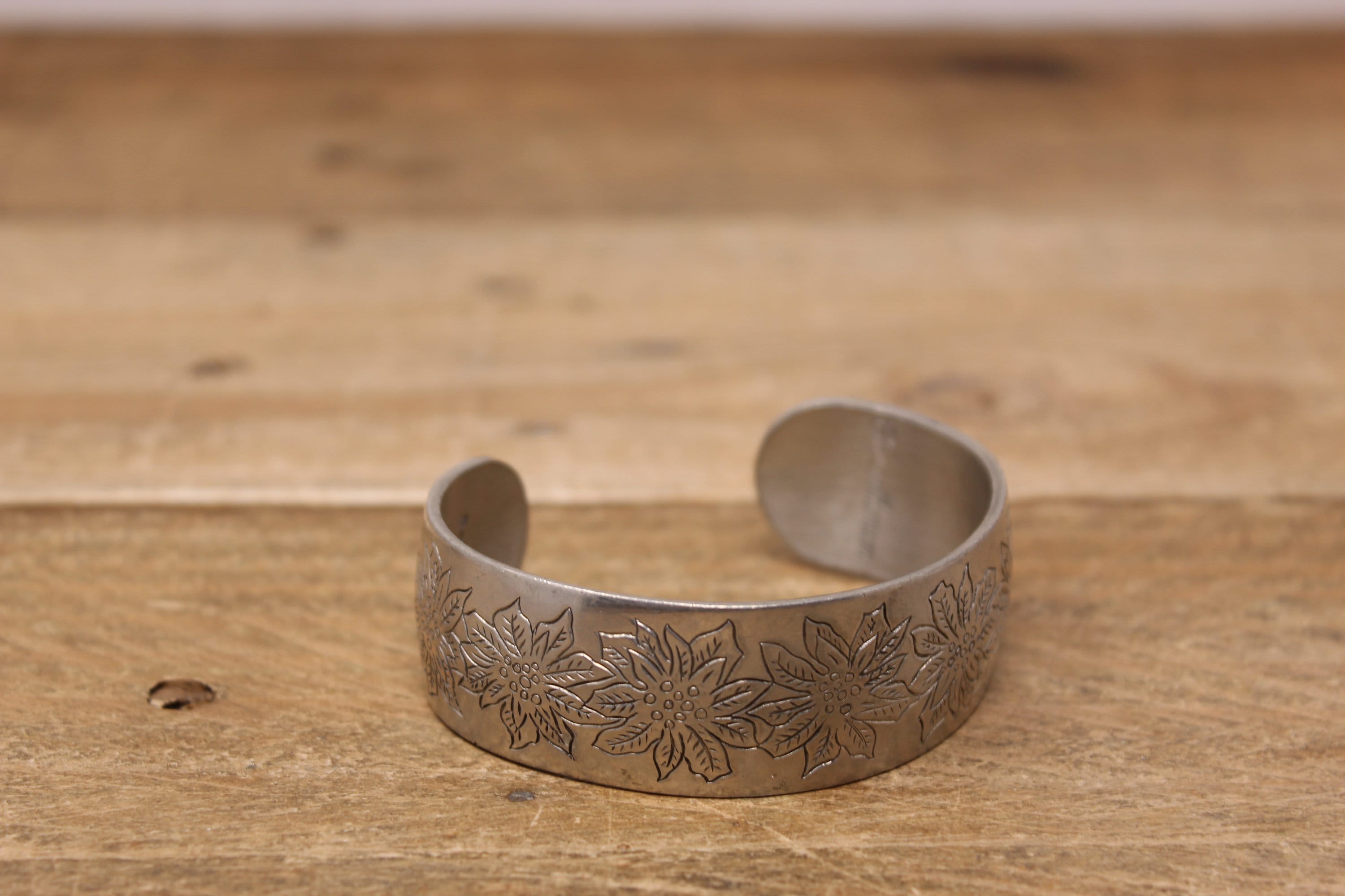 Vintage Kirk Pewter ROSE Cuff Bracelet 900-6 | eBay
