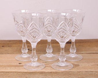 5 Masquerade Cristal D'Arques-Durand Small Wine Glasses