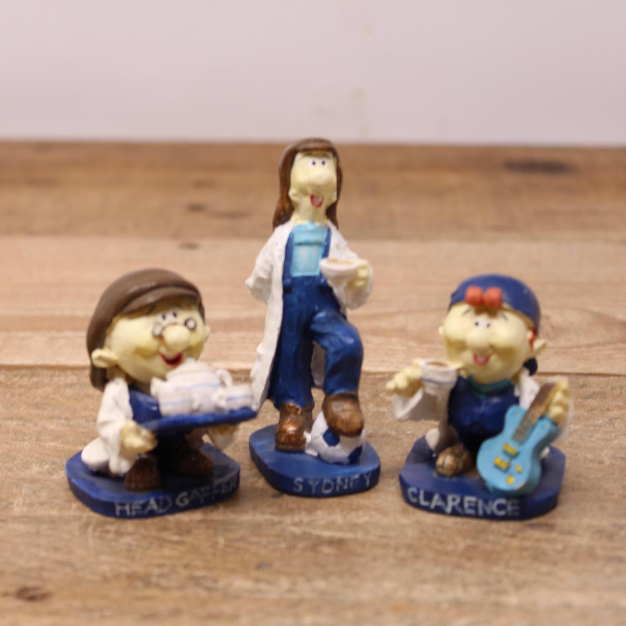 2 Vintage Tetley Tea Promotional Figurines - Clarence, Stanley