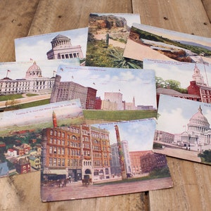 9 cartes postales anciennes - Monuments historiques des États-Unis