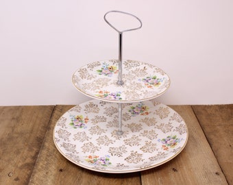 Delphatic White - Barratt's Tableware - 2-Tier Pastry / Cake Plate/ Snack Tray