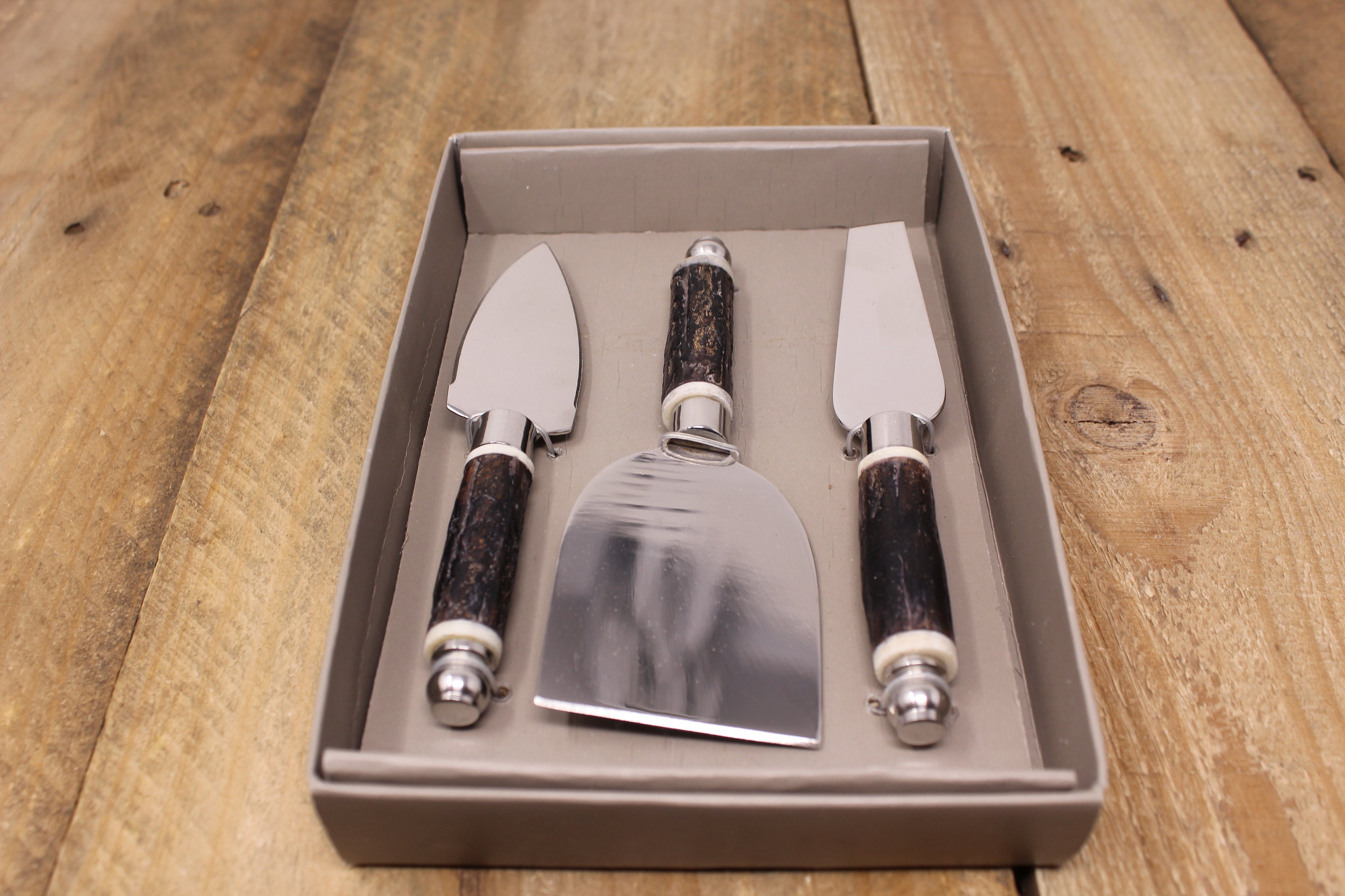 Vintage Abbott Charcuterie Cheese Knife Set Faux Wood Etsy