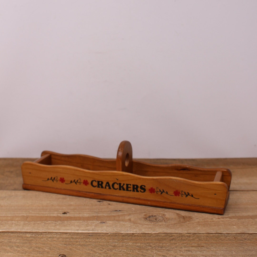 Vintage Painted Wooden Cracker Holder / Cracker Server Etsy