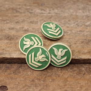 4 Vintage Buttons - Patriotic Navy Celluloid Shank Buttons