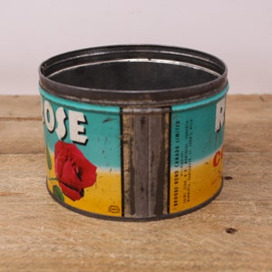 Vintage Red Rose Coffee Metal Tin 1 lb. Tin empty without Lid image 5