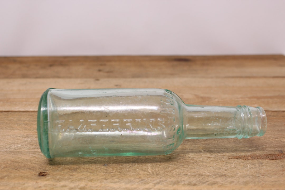 Antique Lea & Perrins Worcestershire Sauce Empty Glass Bottle Aqua Etsy