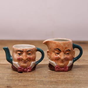 2 Vintage Artone - Toby Character Style Miniature Creamers