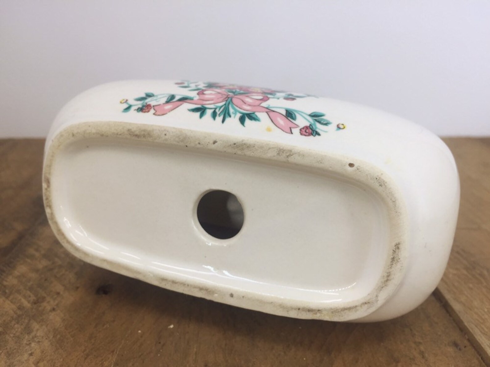 Vintage Ceramic Napkin holder Floral Design Etsy Nederland