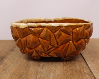 Vintage Rectangle Indoor Ceramic Plant Pot - Brown
