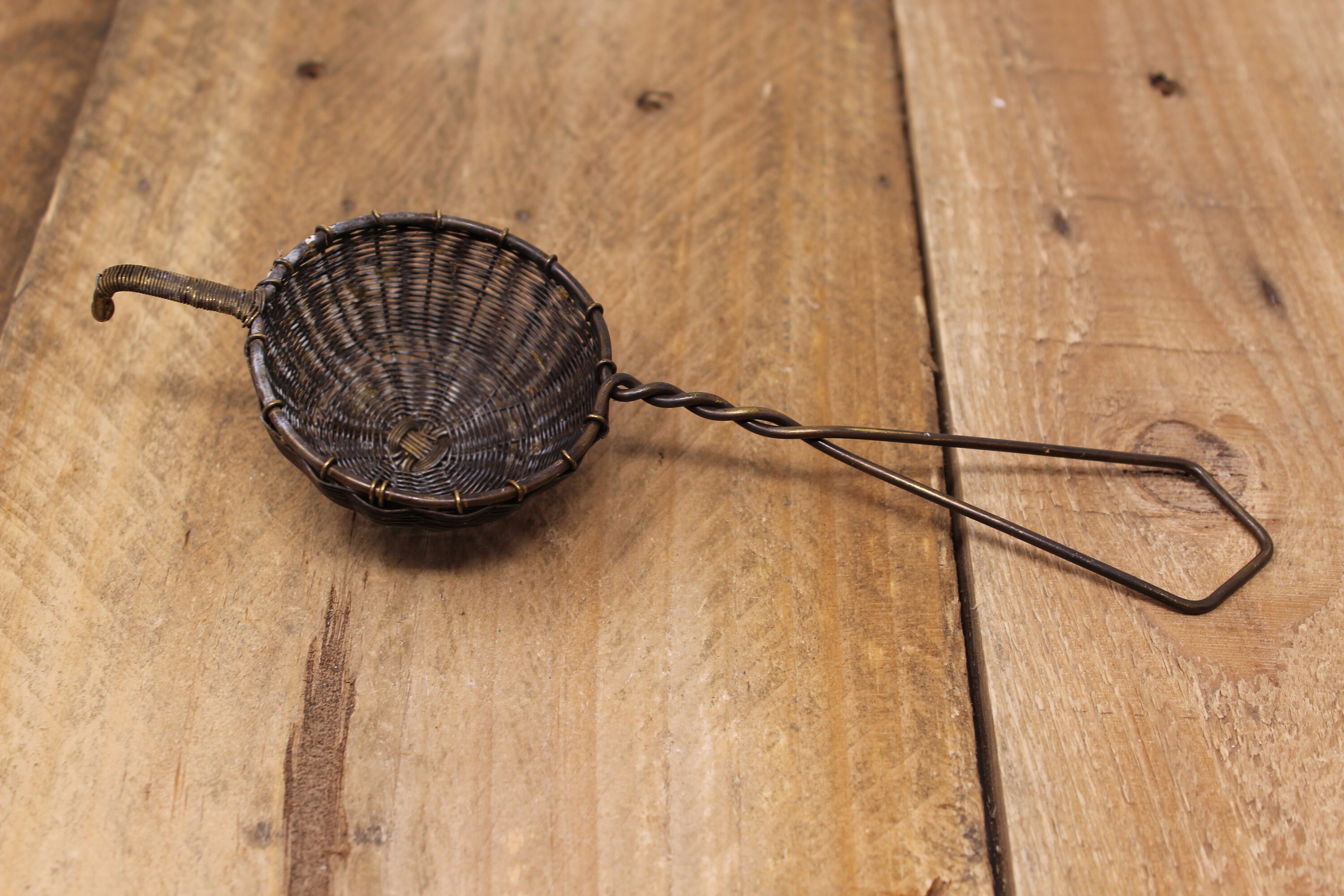 Vintage Woven Brass Tea Strainer Etsy