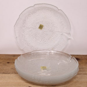 5 Vintage Arcoroc Aspen Clear Glass Salad Plates 7.5&quot; - France