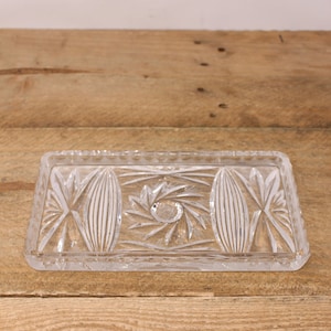 plateau rectangulaire en cristal petit moulinet vintage