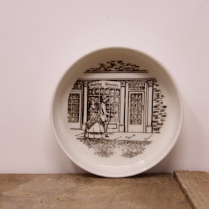 Vintage Johnson Bros. English Earthenware - Ring Dish with Victorian Street Scene