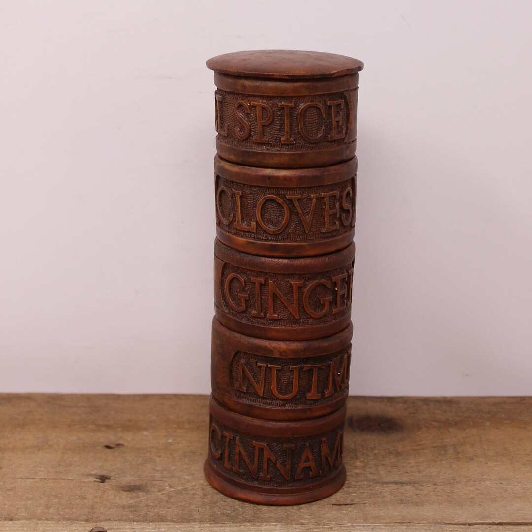 Vintage Stacking Indian Spice Containers Resin Spice Jars Etsy