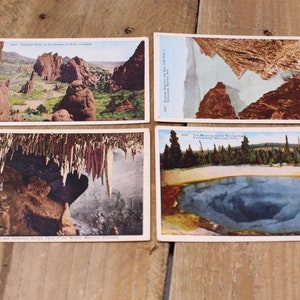 4 cartes postales du parc national du Grand Canyon - H.H.T. Co.