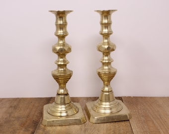 Set of Brass Candlestick Holders