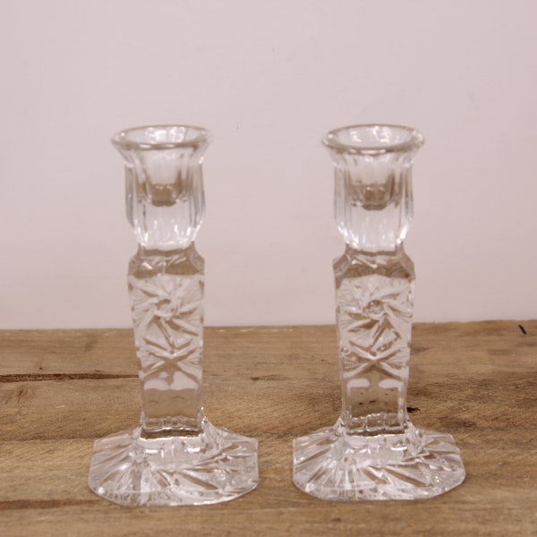 Bohemia Crystal Candlesticks Etsy