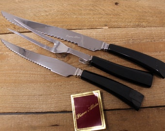 3-Piece Pierre Alain Carving Set with Black Bakelite Handles