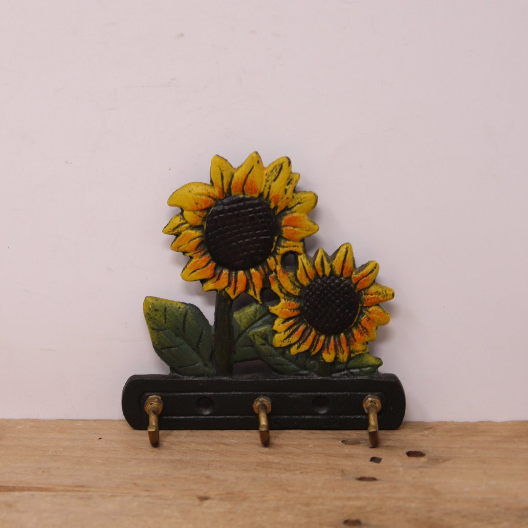 Metal Sunflower Hook Wall Home Iron Kitchen Keys Coats Utilities Decor Hanger