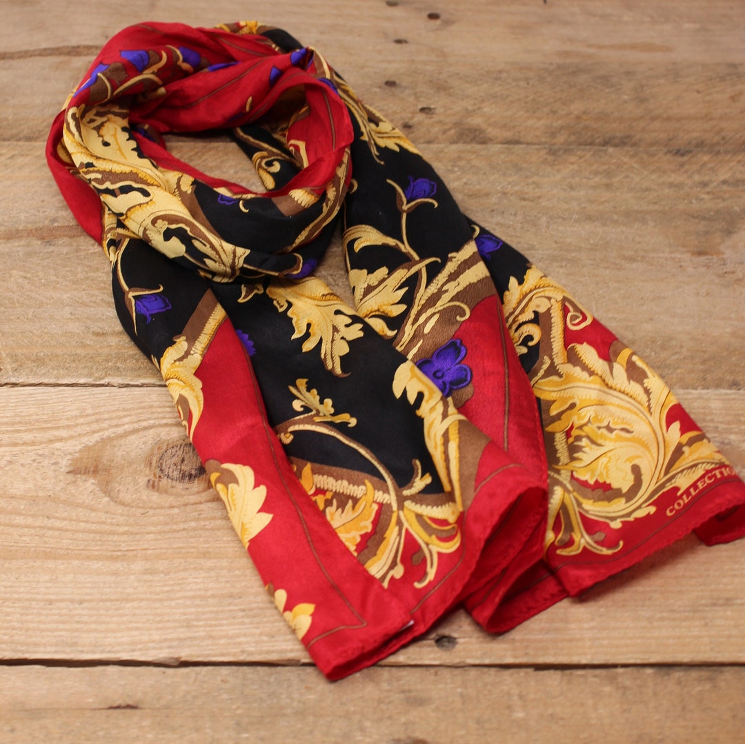 Vintage Monique Martin Red Floral Designer Long Fashion