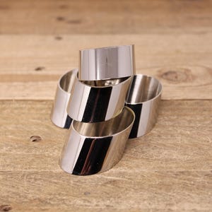 5 Vintage Leonard Silverplated Diagonal Cut Napkin Rings - Made in Hong Kong