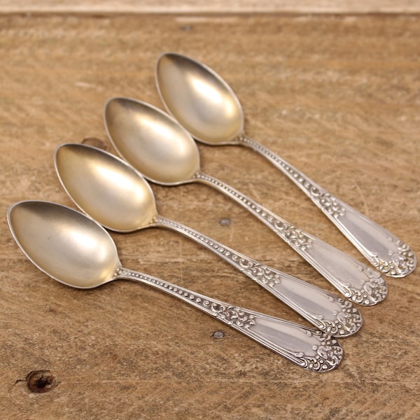 4 Antique Sterling Silver Demitasse Spoons