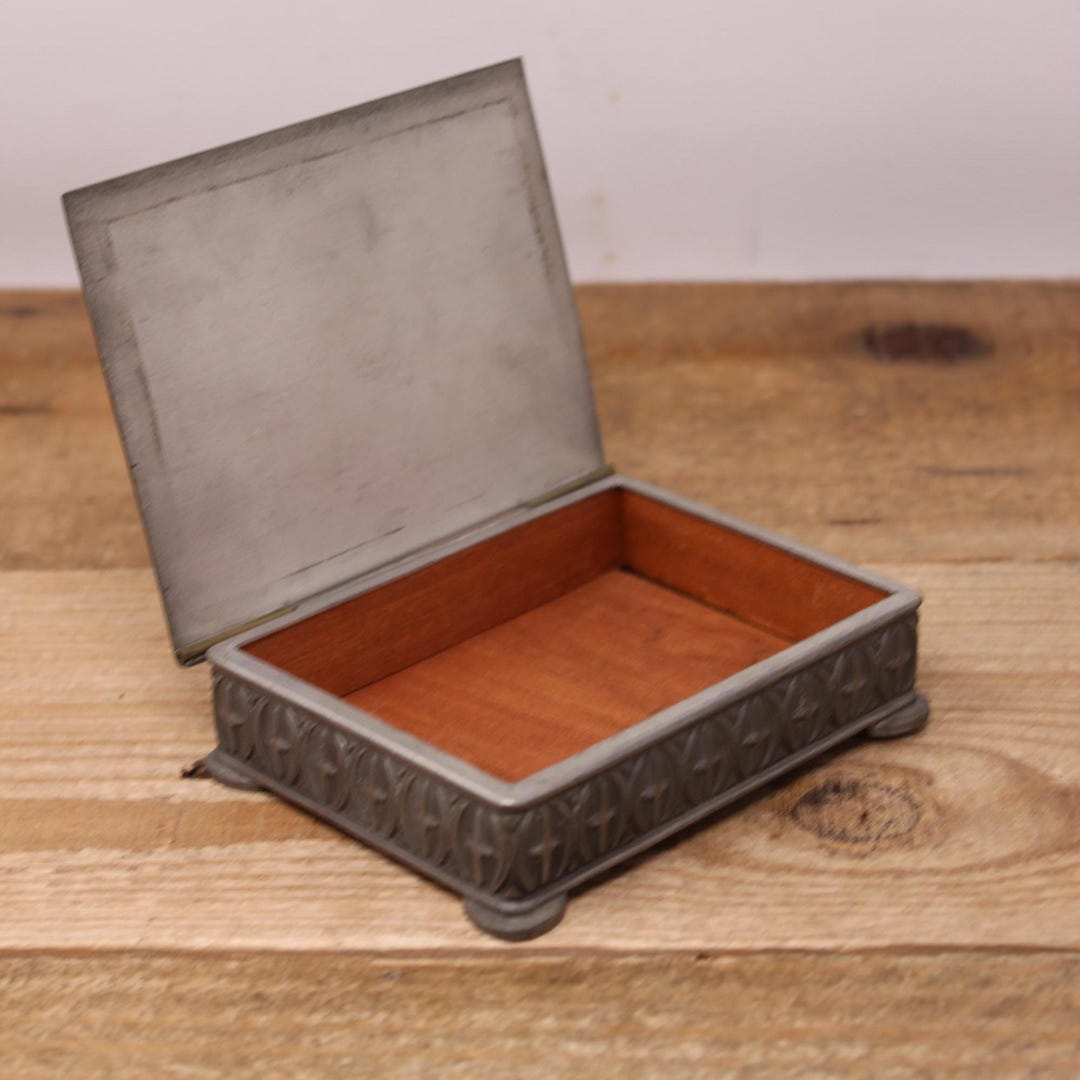 Vintage Haugrud Pewter Norway Wood Lined Cigarette Box 301 - Etsy