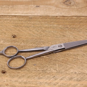 Vintage Hair Salon, Barber Scissors, Shears, S.R. Droescher Arrow Brand,  20th Century, Germany Steel, Patina 