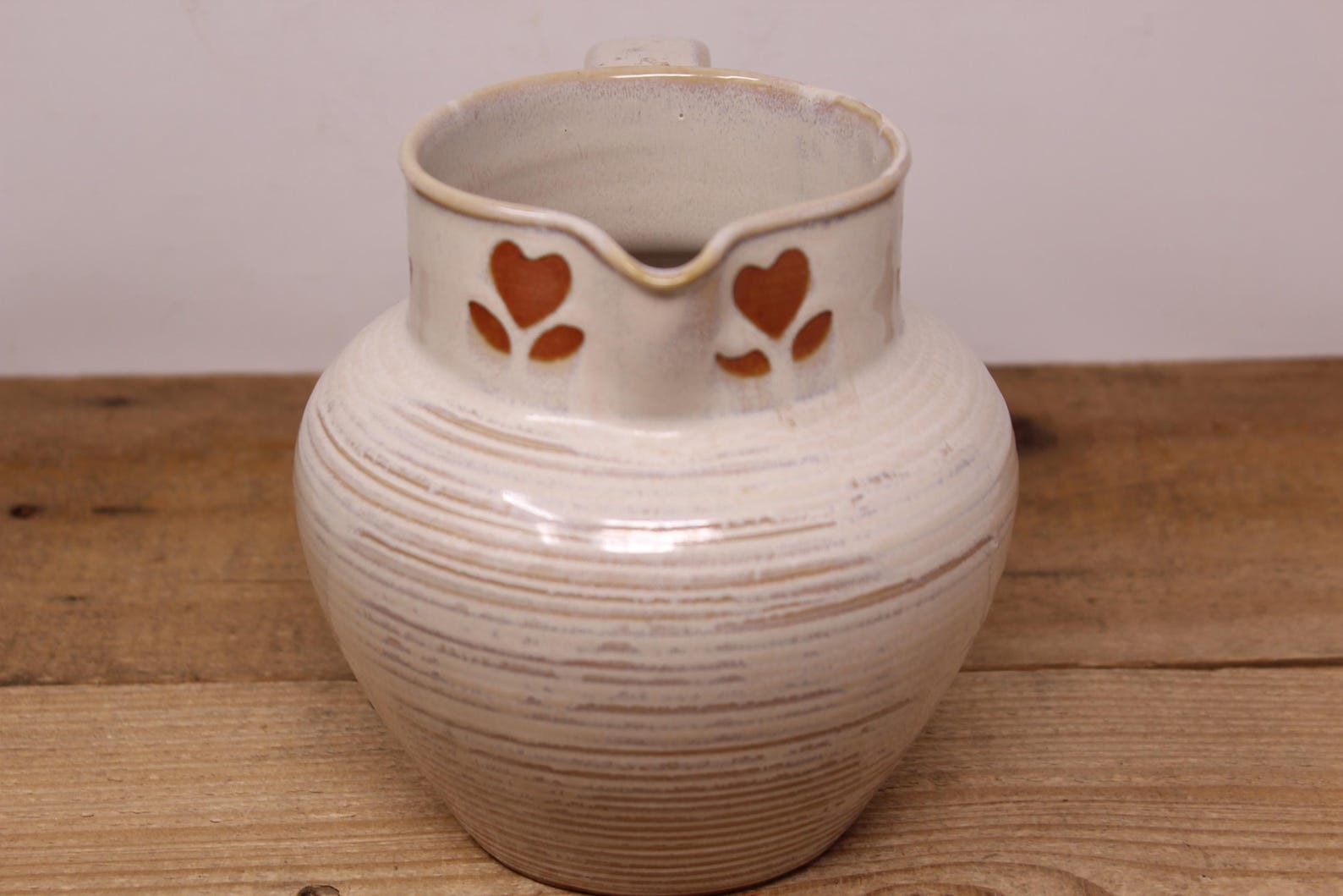 Vintage Redware Pottery Pitcher – Heart Design Jug - Etsy
