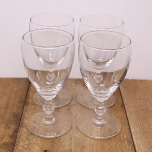 4 Knop Stemmed Water Goblets / Wine Glasses