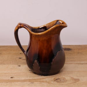 Vintage Brown Studio Pottery Dripware Creamer - Roger's Collection - 1101