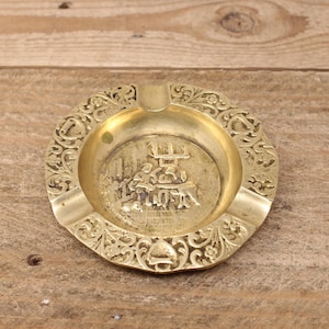 Vintage Heavy Round Shaped Brass Ashtray