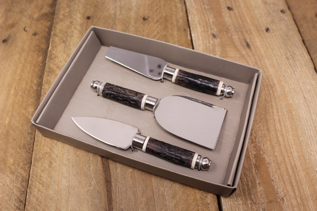 Vintage Abbott Charcuterie Cheese Knife Set Faux Wood Handles Etsy