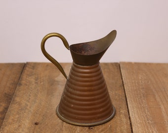 Antique English Copper Pitcher with Brass Handle