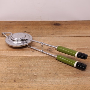 Vintage Nutbrown Sandwich Toaster - Green & Black Wood Handle - Made In England
