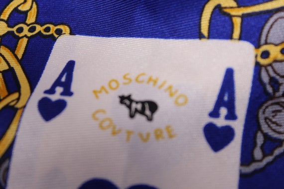 Vintage Moschino Couture Scarf - Playing Card Pri… - image 3