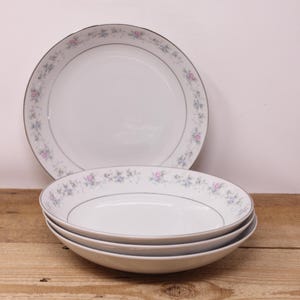 Vintage Winter Rose Coupe Soup Bowls - Royal M Mita Fine China