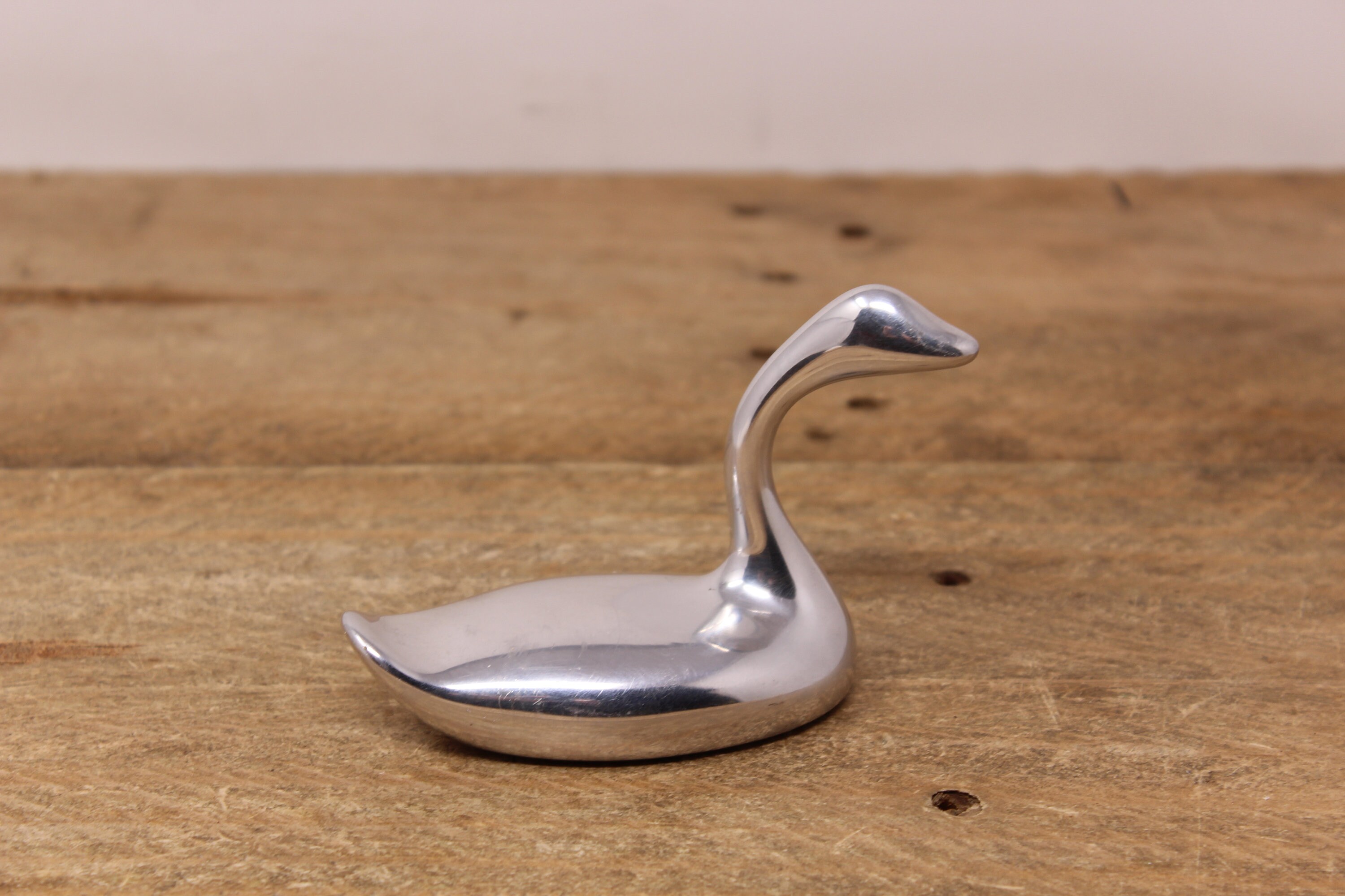 S176 ホセルトン カナダ アルミニウム彫刻 フラインググース スワン Vintage Hoselton Aluminum Swan Sculpture – Signed Canadian Art