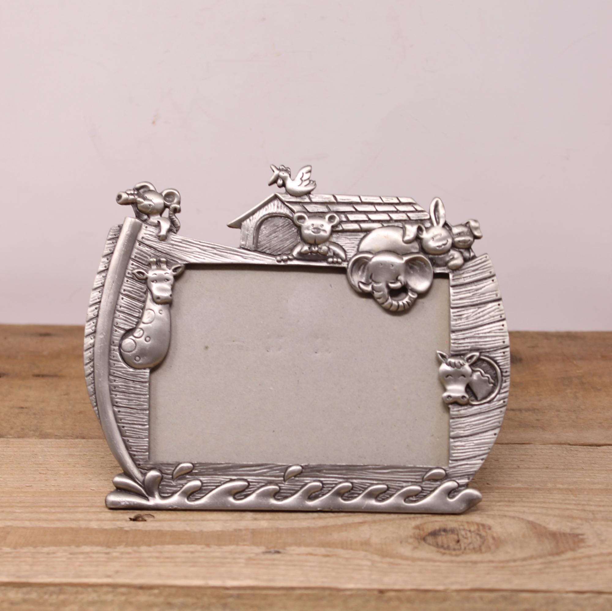 Vintage Pewter Color - Noah's Ark Design Frame - 3.5