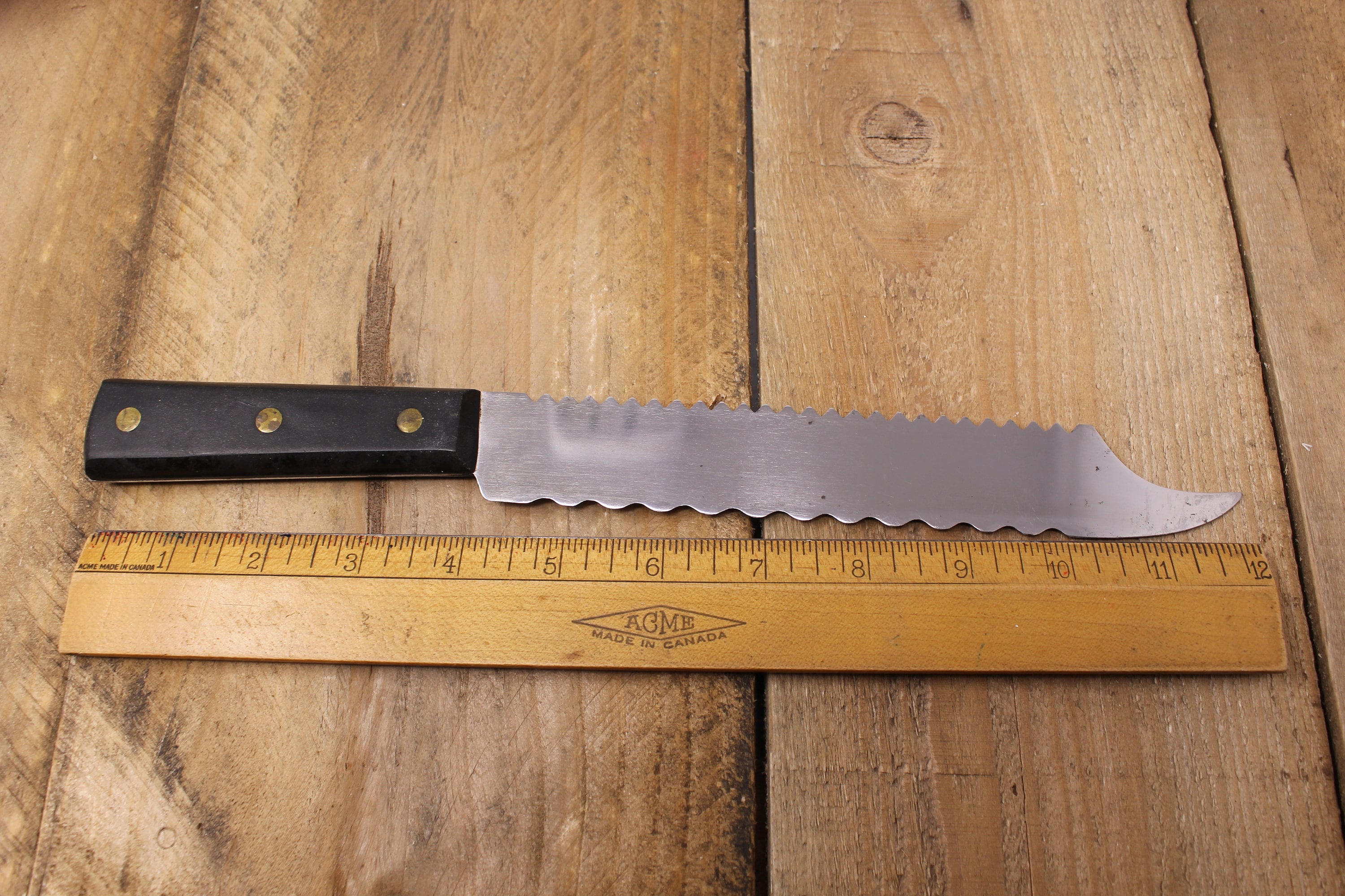 Vintage Twosided Serrated Knife Stainless Steel Japan Etsy