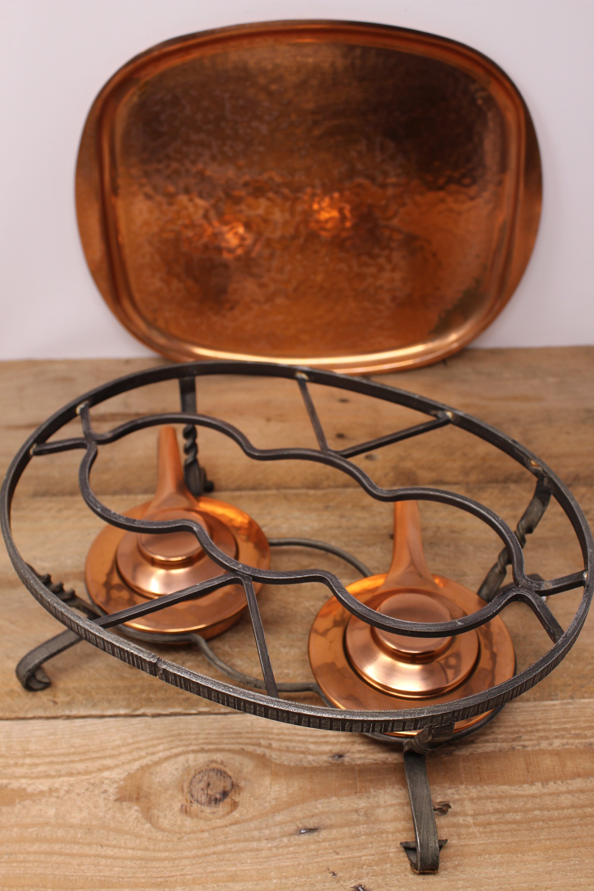 Vintage Stockli Netstal Swiss Hammered Copper Oval Fish