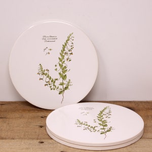3 Vintage H & R Johnson Ltd. - Round Ceramic Trivets - Flora Danica - Made in England