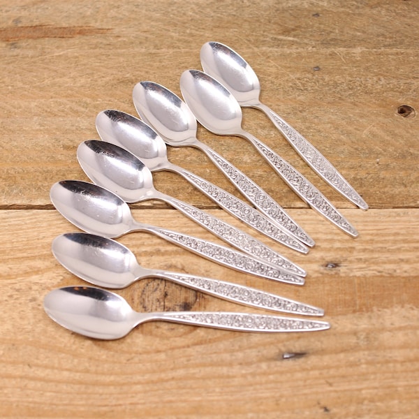 Vintage Tangier 1969 - Community - 8 Silver Plated Demitasse Spoons