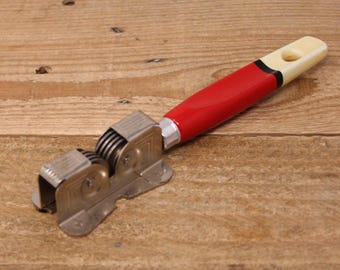 Vintage Retro Sky-Line Style Knife / Scissor Sharpener - Red - White - Black Wood Handle