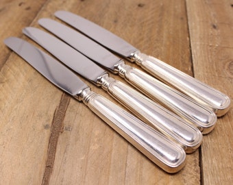 4 Vintage Birks Regency Silver Plate - York - Modern Hollow Knives - 8.5 Inches