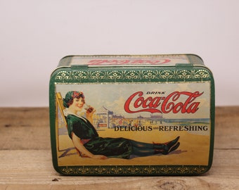 Vintage Coca-Cola Metal Tin - Delicious and Refreshing - Coca Cola Collectable Tin