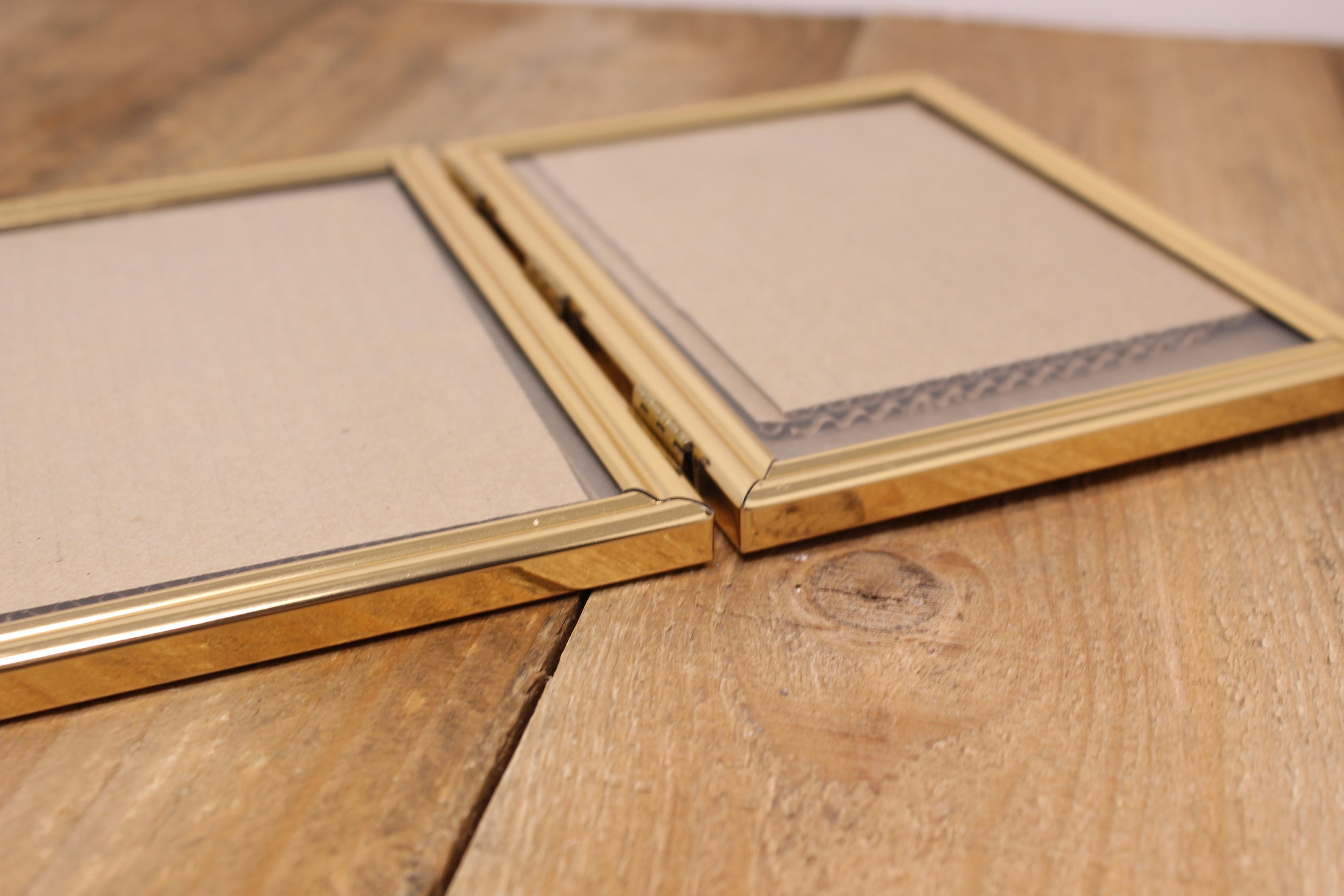 Vintage Gold Tone Hinged Double Picture Frame - 5" X 7" - Etsy