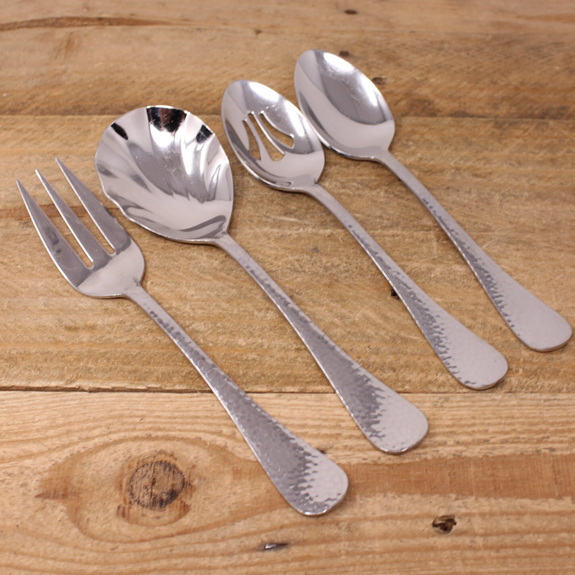 Vintage Reed Barton Olde English Hammered Heritage Mint 18/10 Steel  Serving Utensils