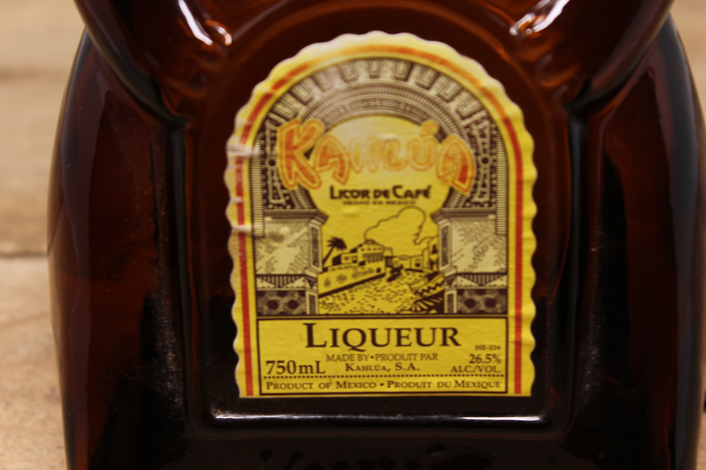 Vintage Amber Kahlua Liqueur Bottle - Heritage Edition (empty
